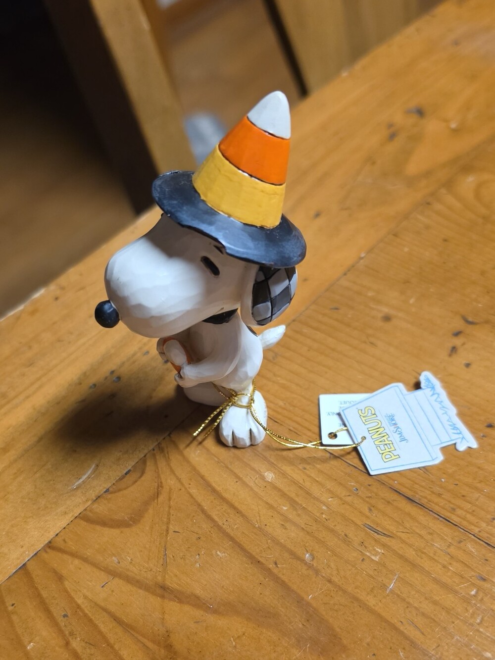 Peanuts Snoopy Hat Ornament in White, Orange & Black